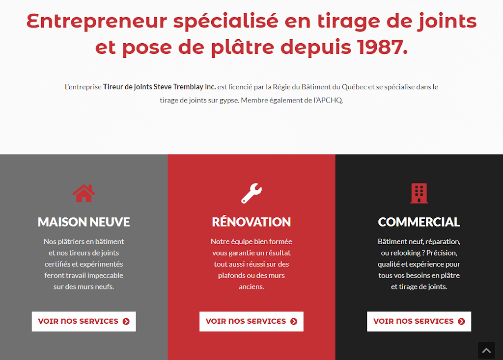 Tireur de joints Steve Tremblay inc. | 1474, Du, Rue du Haut Relief, Québec, QC G3J 1V5, Canada | Phone: (418) 842-2028