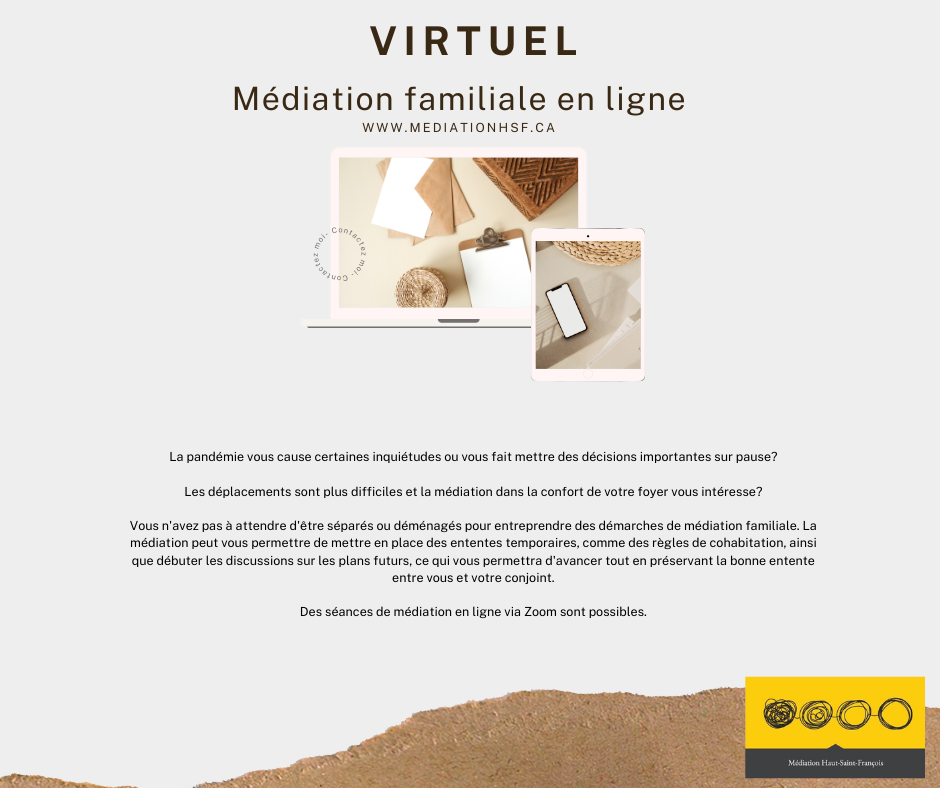 Médiation Haut-Saint-François | 172 Chemin Camiré, Martinville, QC J0B 2A0, Canada | Phone: (819) 342-0364