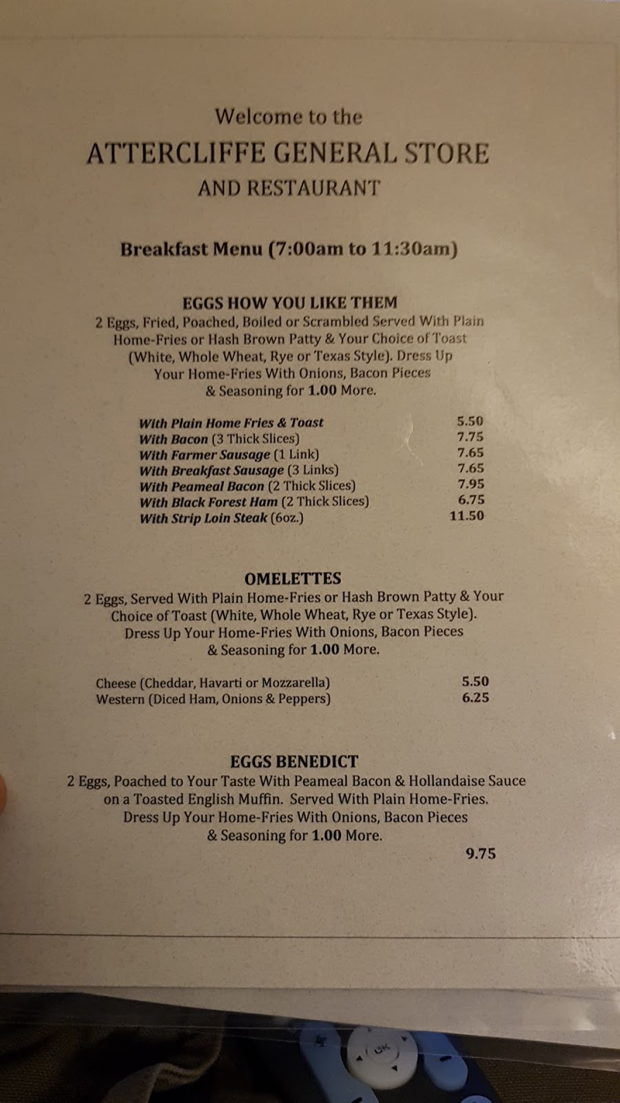 Attercliffe General Store and Restaurant | 7104 Canborough Rd, Dunnville, ON N1A 2W1, Canada | Phone: (905) 229-2810