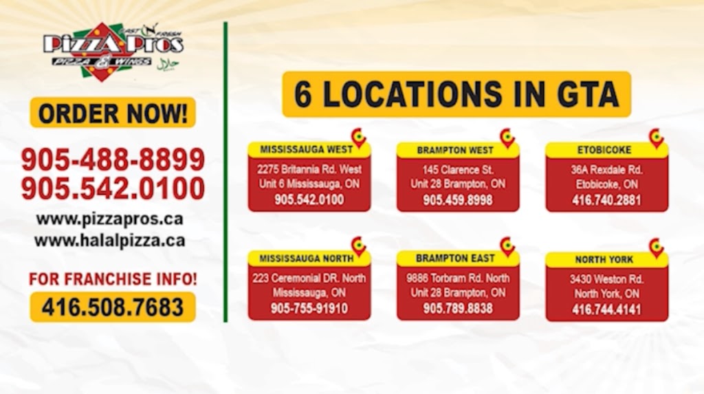 Pizza Pros | 9886 Torbram Rd, Brampton, ON L6S 5M4, Canada | Phone: (905) 789-8838