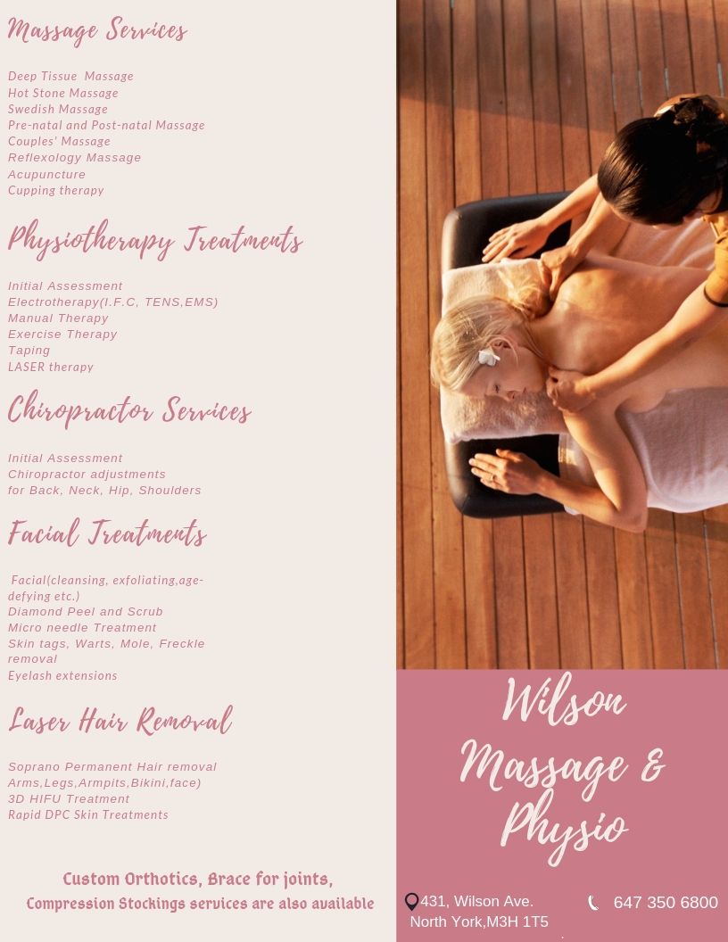 Wilson MASSAGE & PHYSIO | hair care | 431 Wilson Ave, North York, ON M3H 1T5, Canada | 6473506800 OR +1 647-350-6800