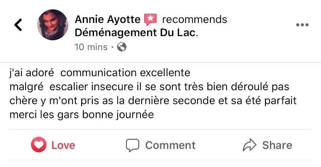 Déménagement du Lac | 15 Rue du Bosquet, Trois-Rivières, QC G8Y 2K5, Canada | Phone: (819) 690-2888