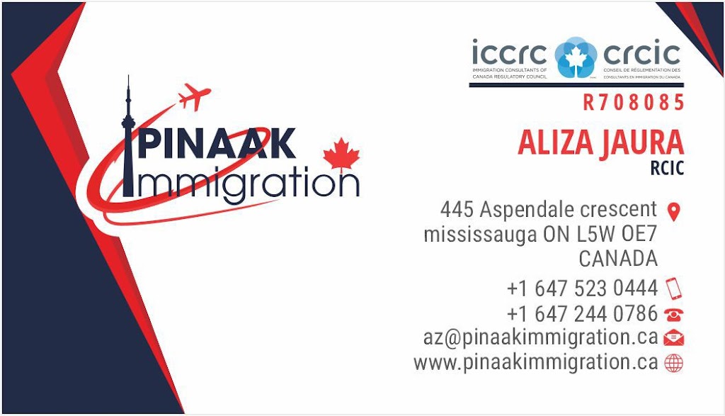 Pinaak Immigration | 445 Aspendale Cres, Mississauga, ON L5W 0E7, Canada | Phone: (647) 244-0786
