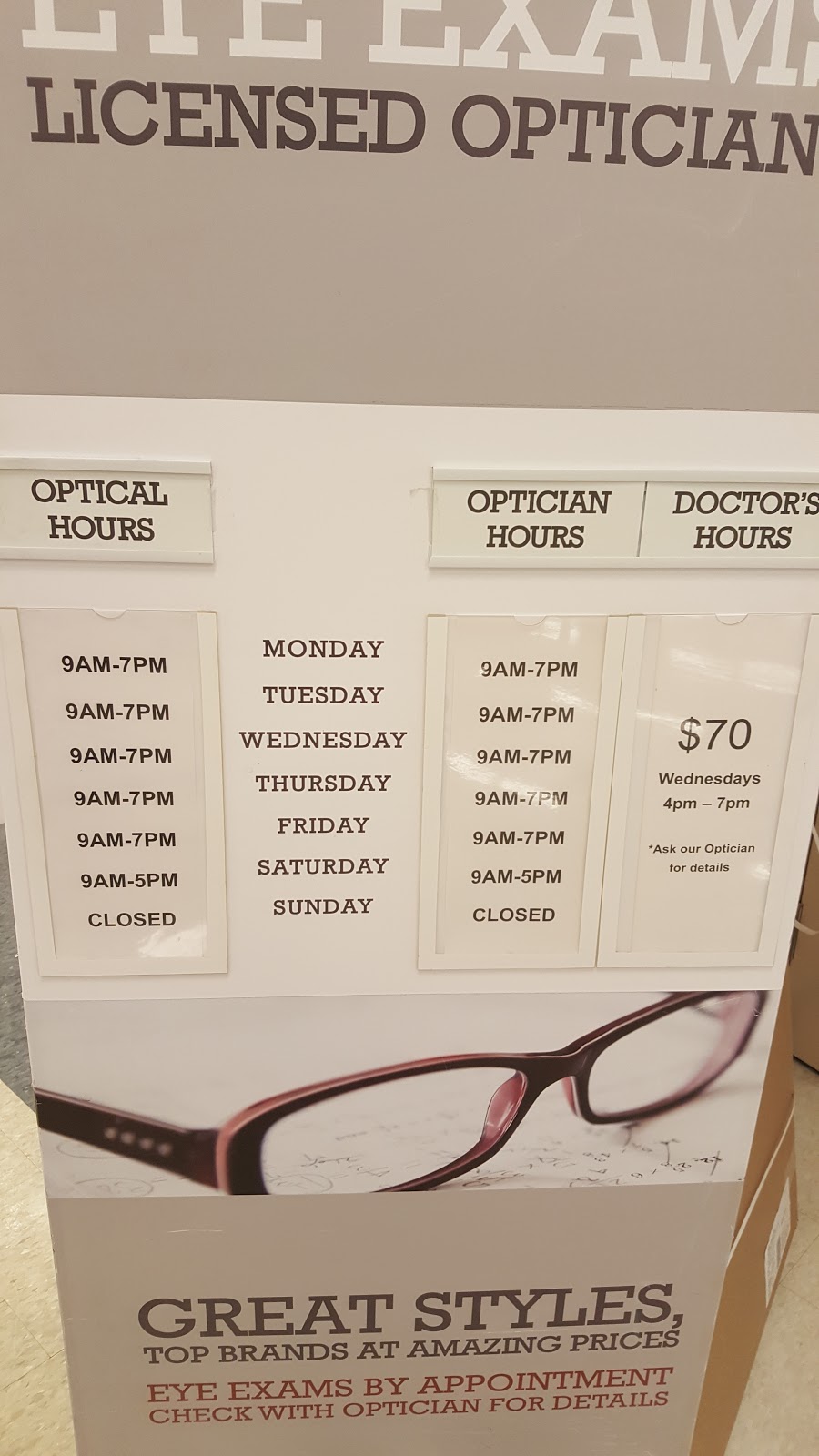 Theodore & Pringle Optical in Zehrs | 50 4th St, Orangeville, ON L9W 4N7, Canada | Phone: (519) 942-4225