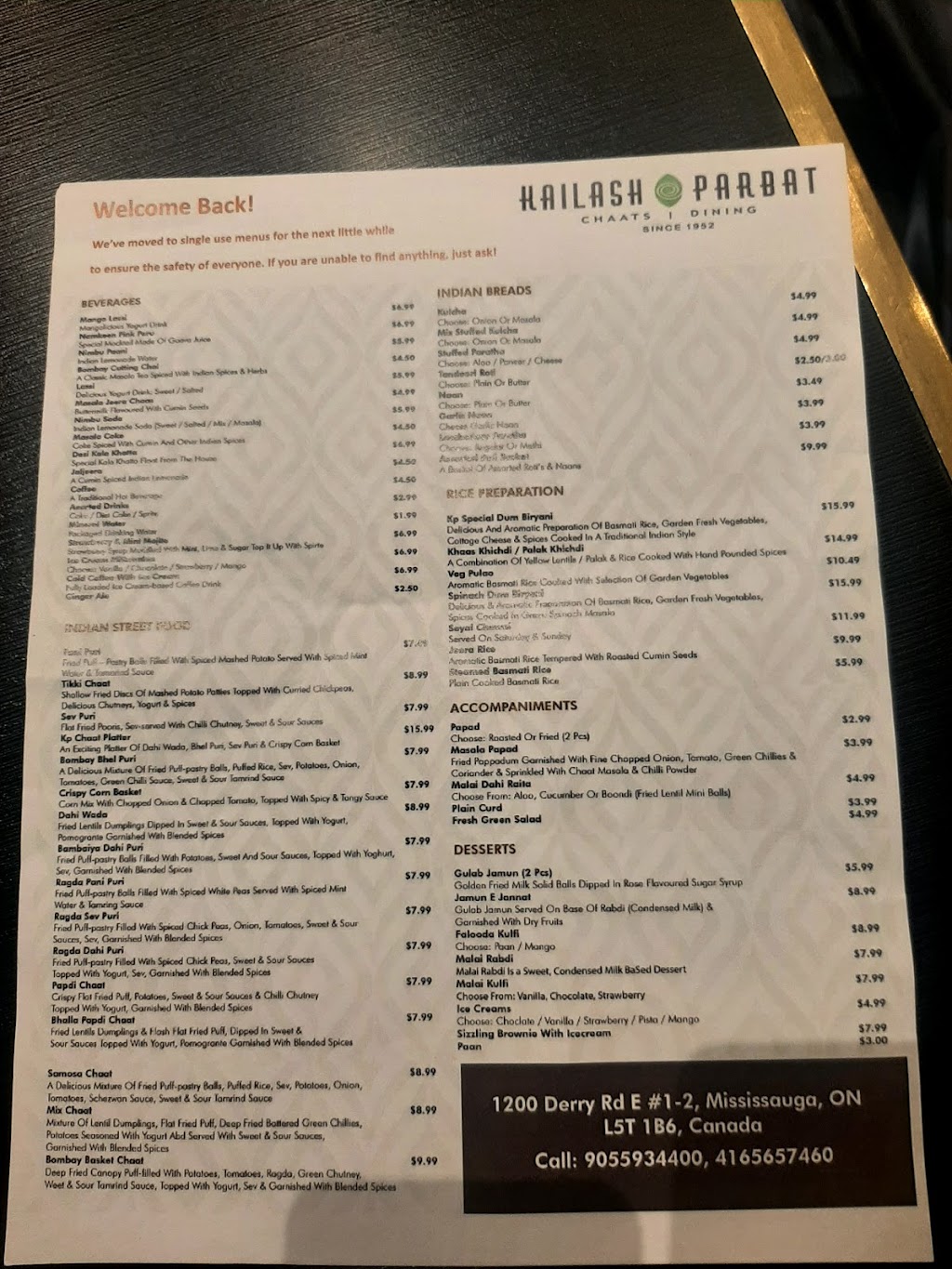 Kailash Parbat | 1200 Derry Rd E #1-2, Mississauga, ON L5T 1B6, Canada | Phone: (289) 562-0058