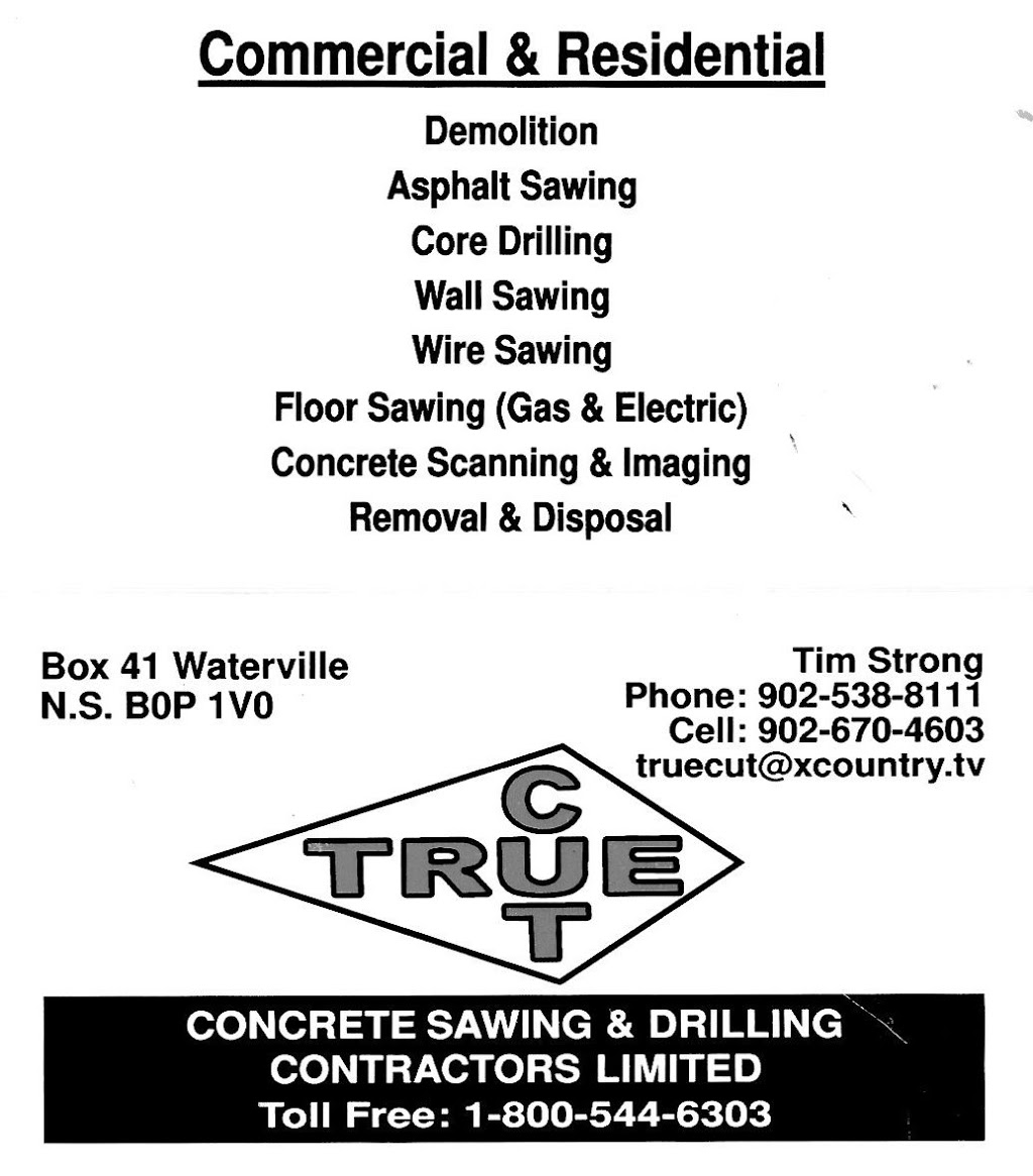 TrueCut Concrete Sawing & Drilling | 5960 Brooklyn St, Waterville, NS B0P 1V0, Canada | Phone: (902) 538-8111