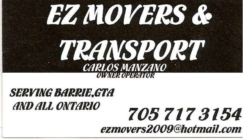 EZ Movers and Transport | 93 Succession Crescent, Barrie, ON L4M 7G6, Canada | Phone: (705) 300-0088