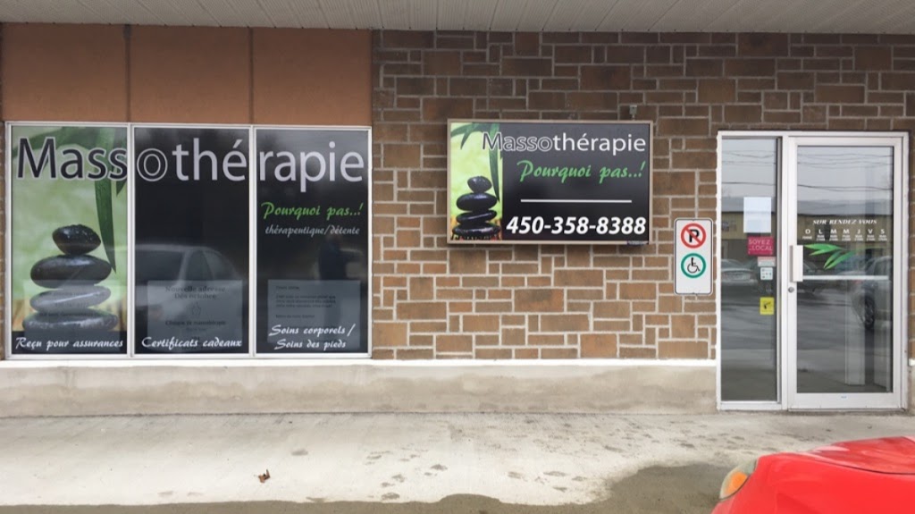Massotherapie Pourquoi Pas | 125 Rue Conrad-Gosselin suite #4, Saint-Jean-sur-Richelieu, QC J2X 0A1, Canada | Phone: (450) 358-8388