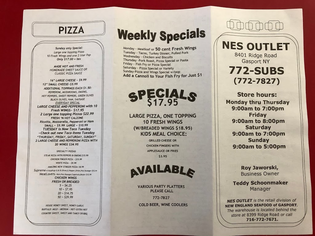 New England Seafood | 8401 Ridge Rd, Gasport, NY 14067, USA | Phone: (716) 772-7827