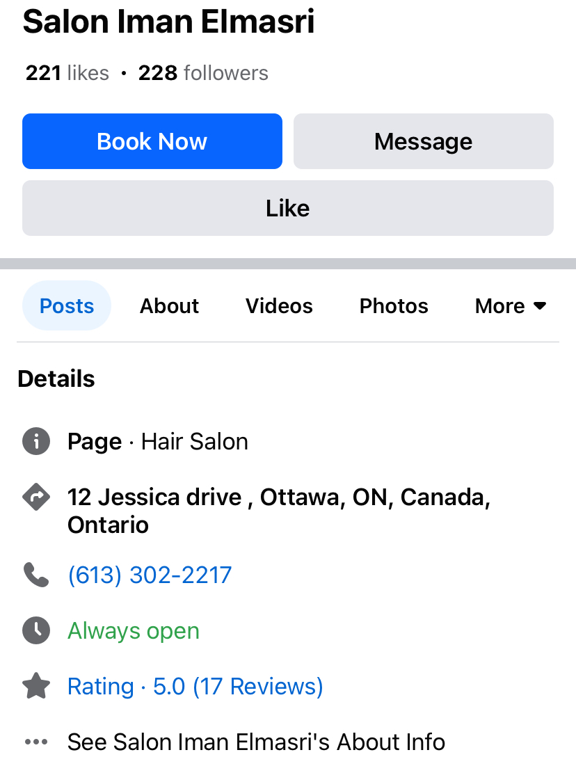 Salon Iman Elmasri | 12 Jessica Private, Ottawa, ON K1G 5T2, Canada | Phone: (613) 302-2217
