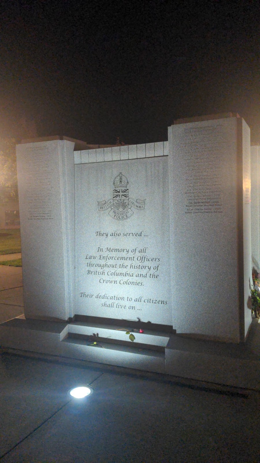 BC Law Enforcement Memorial | 401 Menzies St, Victoria, BC V8V 2H2, Canada | Phone: (604) 835-7045