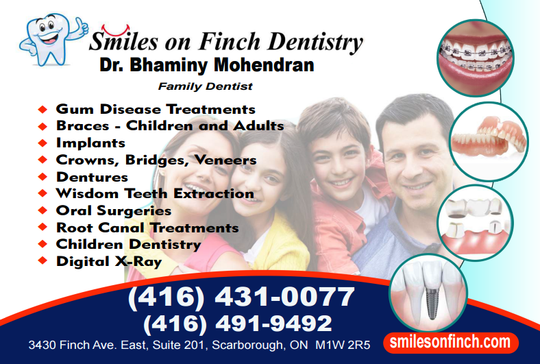 Dr Bhaminy Mohendran, Smilesonfinch | dentist | 3430 Finch Ave E #201, Scarborough, ON M1W 2R5, Canada | 4164310077 OR +1 416-431-0077