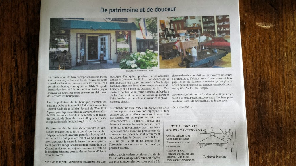 Boutique Antiquité au fil du temps | 4 Rue de lÉglise, Frelighsburg, QC J0J, Canada | Phone: (450) 531-1211