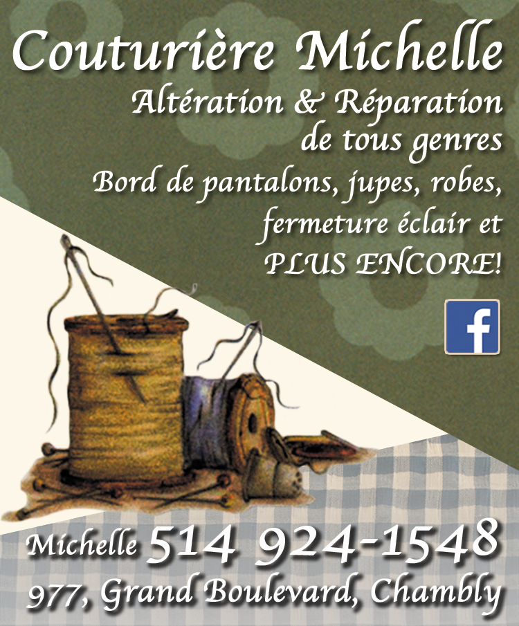 Couturière Michelle | 977 Grand Boulevard, Chambly, QC J3L 1W2, Canada | Phone: (514) 924-1548