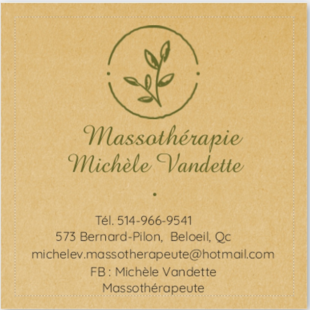 Michèle Vandette Massothérapie | 976 Rue St Charles S, Granby, QC J2J 0L4, Canada | Phone: (514) 966-9541