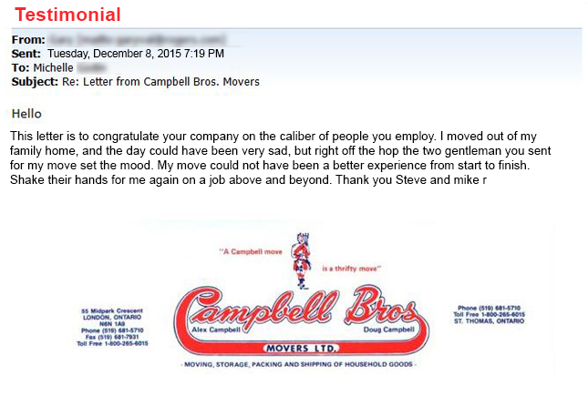 Canada Moving - Head Quarters & Campbell Bros Movers London Bran | 55 Midpark Crescent, London, ON N6N 1A9, Canada | Phone: (855) 337-6848