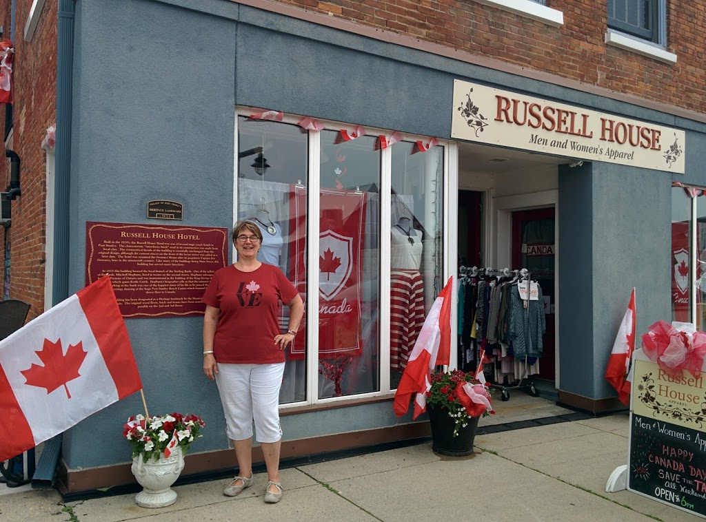 Russell House Apparel | 211 Main St #1, Port Stanley, ON N5L 1C4, Canada | Phone: (519) 782-7781