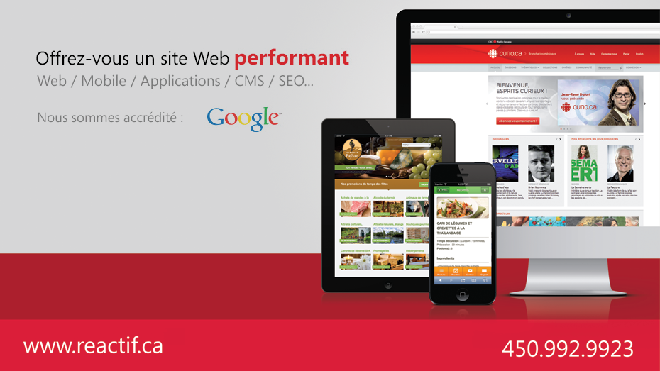 Reactif Web | 215 Rue de lÉglise, Saint-Rémi, QC J0L 2L0, Canada | Phone: (514) 903-3353