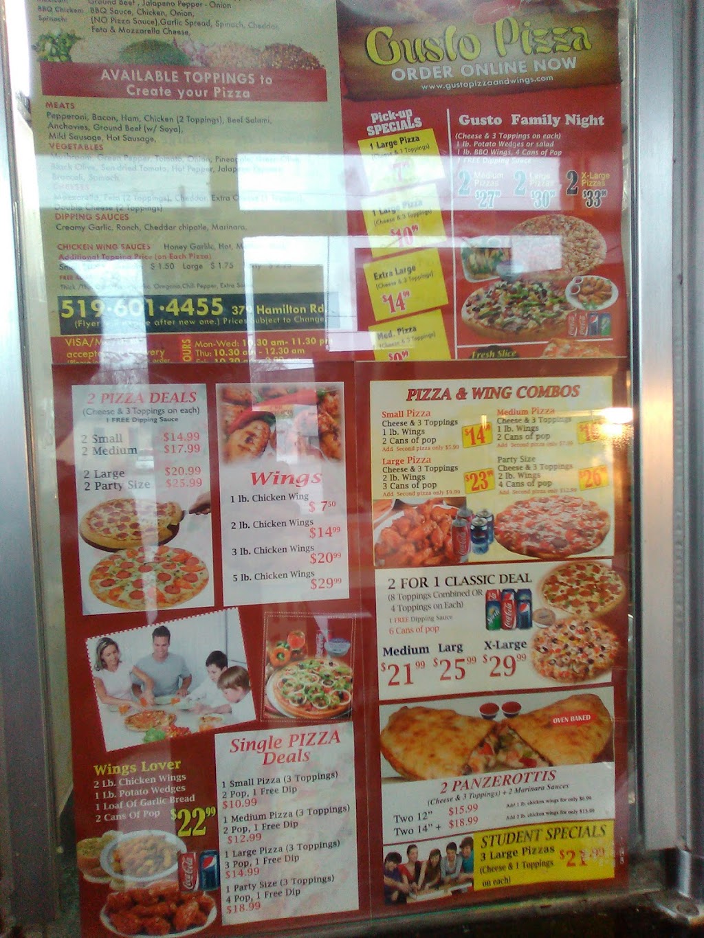 Gusto Pizza Wings | 379 Hamilton Rd, London, ON N5Z 1R7, Canada | Phone: (519) 601-4455