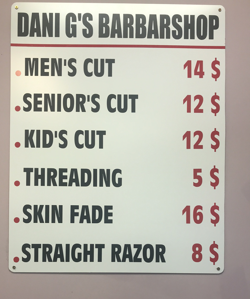Dani Gs barber shop | 7884 6th St, Burnaby, BC V3N 3N3, Canada | Phone: (604) 763-7315