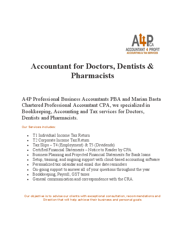 Accountant 4 Profit PBA | 28 Village Centre Pl, Mississauga, ON L4Z 1V9, Canada | Phone: (416) 577-2648