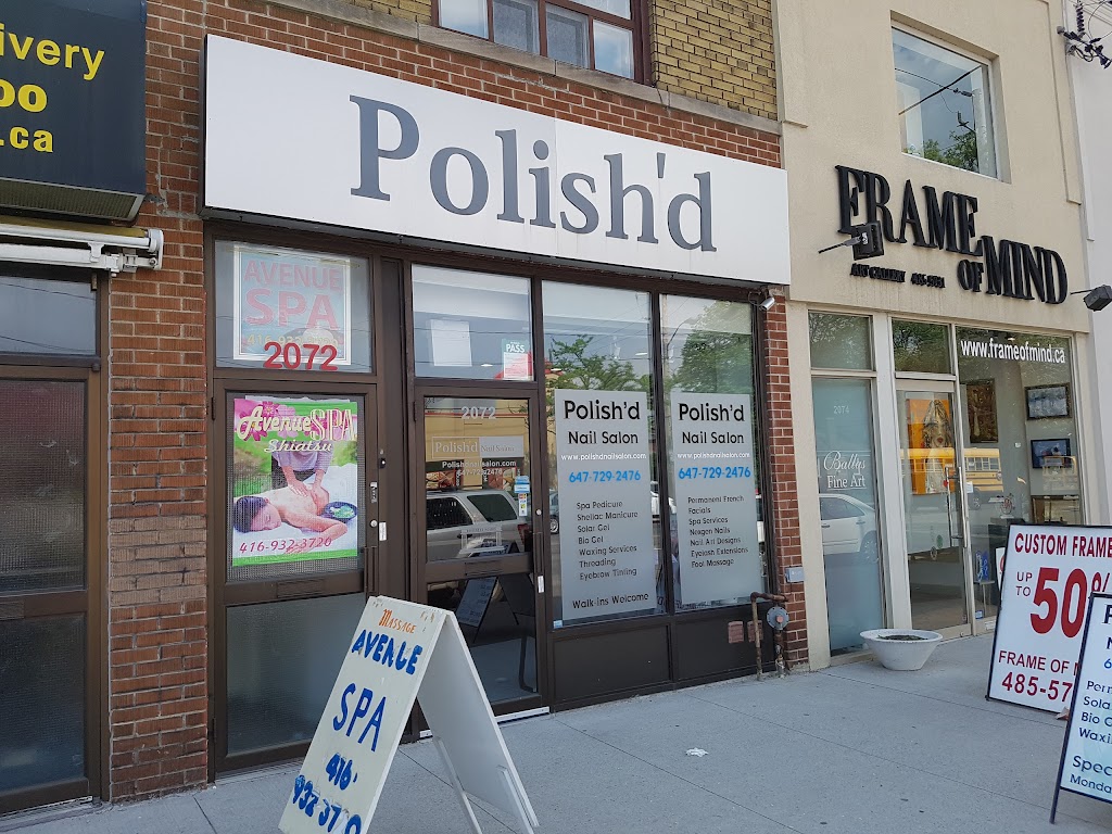 Polish’d Nail Salon | point of interest | 2072 Avenue Rd, North York, ON M5M 4A6, Canada | 6477292476 OR +1 647-729-2476