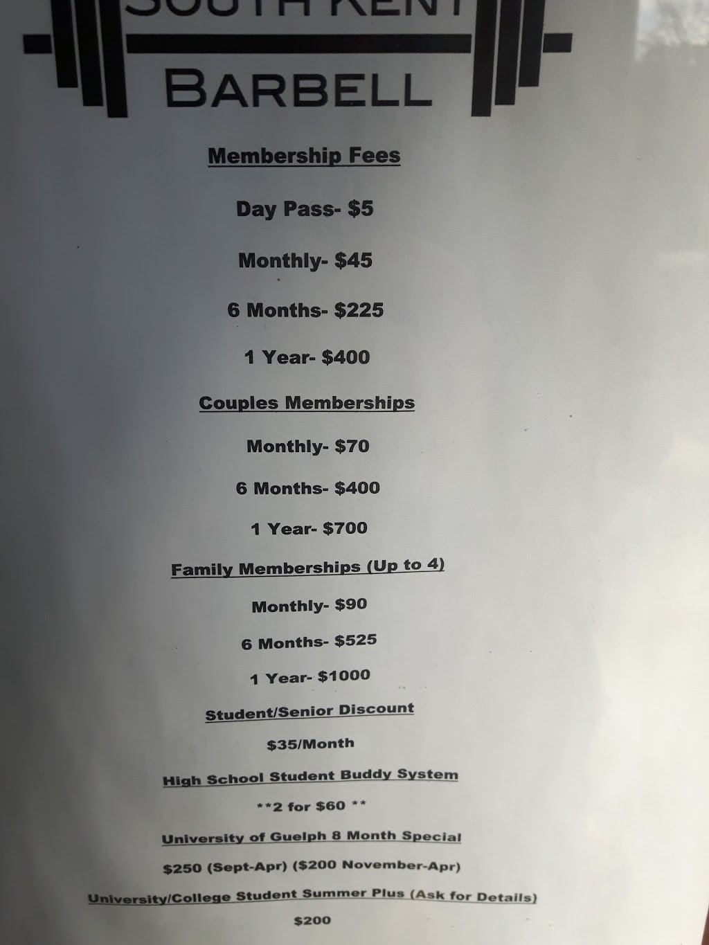 Southkent Barbell | 60 Main St E, Ridgetown, ON N0P 2C0, Canada | Phone: (519) 350-8059