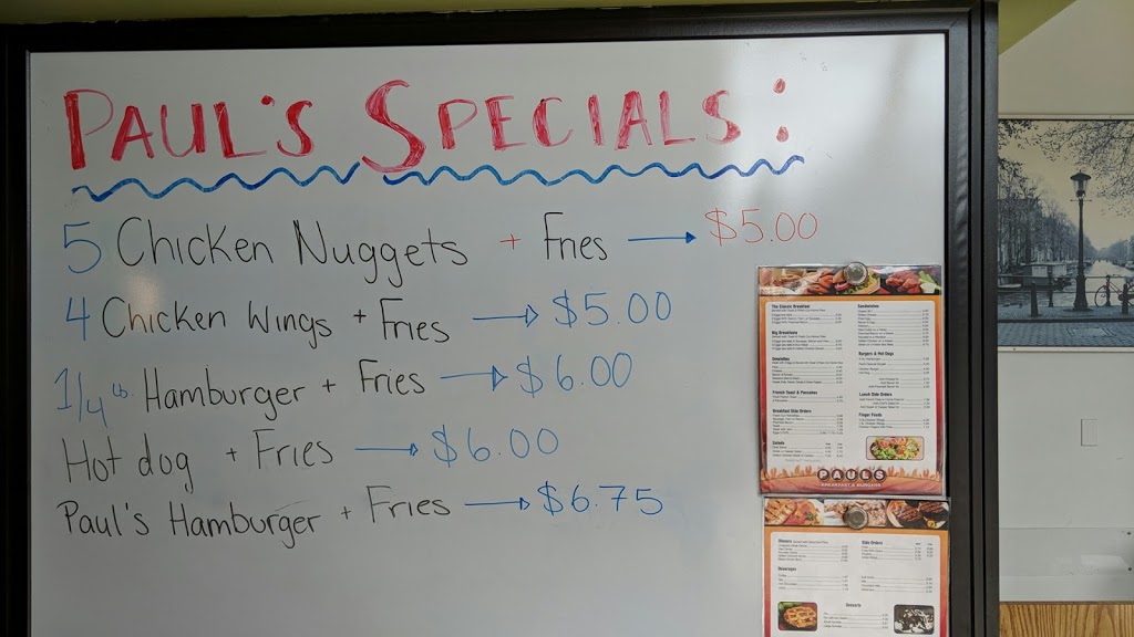 Pauls Breakfast & Burgers | 30 Dean Park Rd, Scarborough, ON M1B 3G9, Canada | Phone: (416) 283-2121