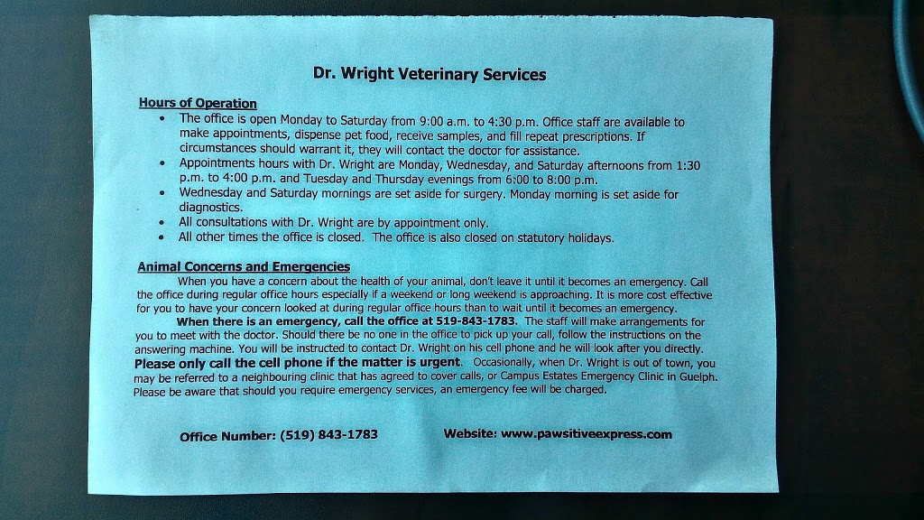 Wright Veterinary Hospital | 6958 Wellington 16, Belwood, ON N0B 1J0, Canada | Phone: (519) 843-1783
