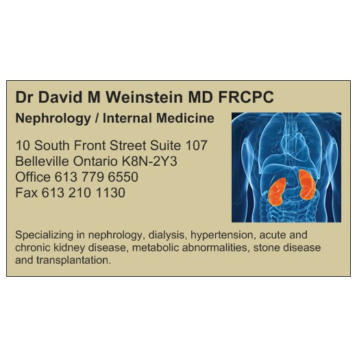 Dr David Weinstein Medicine Professional Corporation | 10 S Front St #107, Belleville, ON K8N 2Y3, Canada | Phone: (613) 779-6550
