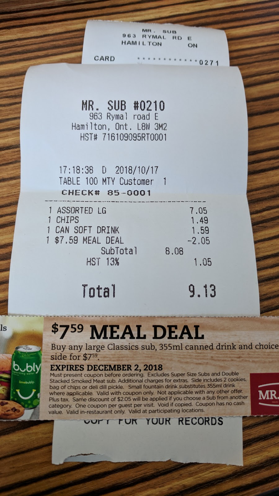 Mr. Sub | 963 Rymal Rd E, Hamilton, ON L8W 3M2, Canada | Phone: (905) 387-2550
