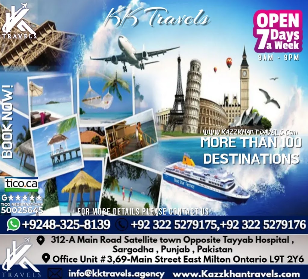 KK Travels | 69 Main St E Unit 3, Milton, ON L9T 2Y6, Canada | Phone: (905) 367-9433