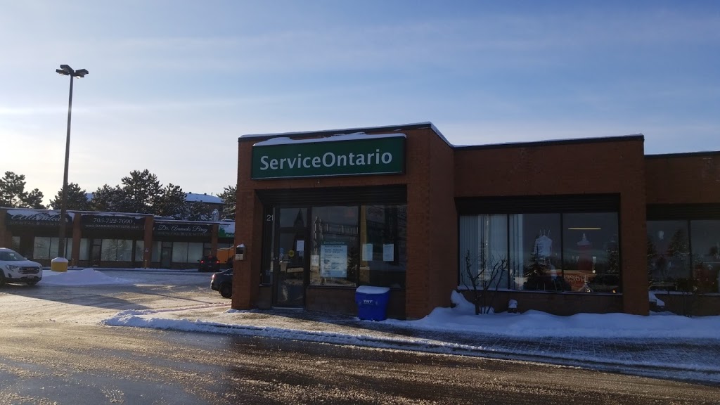 ServiceOntario | 274 Burton Ave Unit 21, Barrie, ON L4N 5W4, Canada | Phone: (705) 728-3861