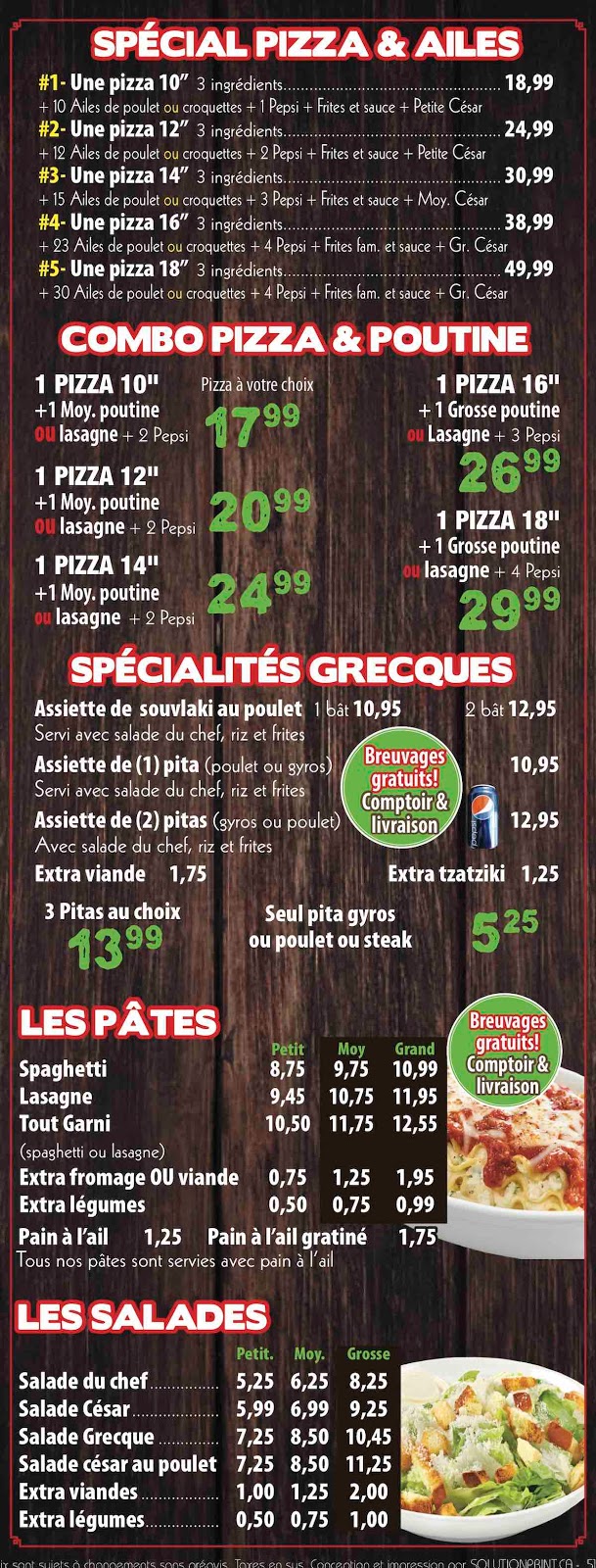Pizzeria Romana | 41 Rue Alexandre, Salaberry-de-Valleyfield, QC J6S 3J4, Canada | Phone: (450) 373-3737