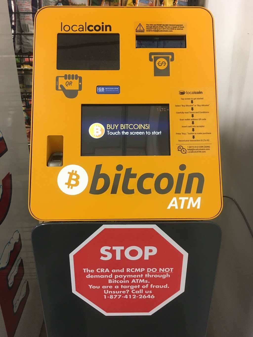 Localcoin Bitcoin ATM - Milton Convenience | 433 Main St E, Milton, ON L9T 1P7, Canada | Phone: (877) 412-2646