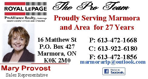Royal LePage ProAlliance Realty Brokerage | 7 Forsyth St, Marmora, ON K0K 2M0, Canada | Phone: (613) 472-1668