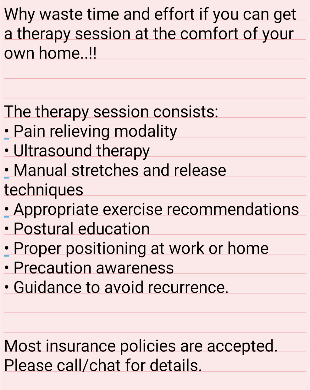 At your home - physiotherapy | 24 Circus Cres, Brampton, ON L7A 5E3, Canada | Phone: (647) 939-5590