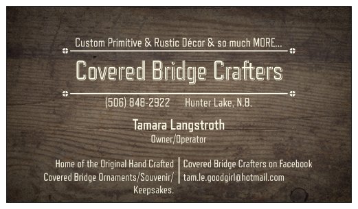 Covered Bridge Crafters | 59A Hunter Lake Rd, Upper Golden Grove, NB E2S 3B3, Canada | Phone: (506) 848-2922