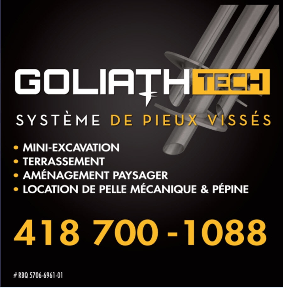 Mini-Excavation Goliath-T | 419 Rue Lachance, Saint-Henri, QC G0R 3E0, Canada | Phone: (418) 700-1088