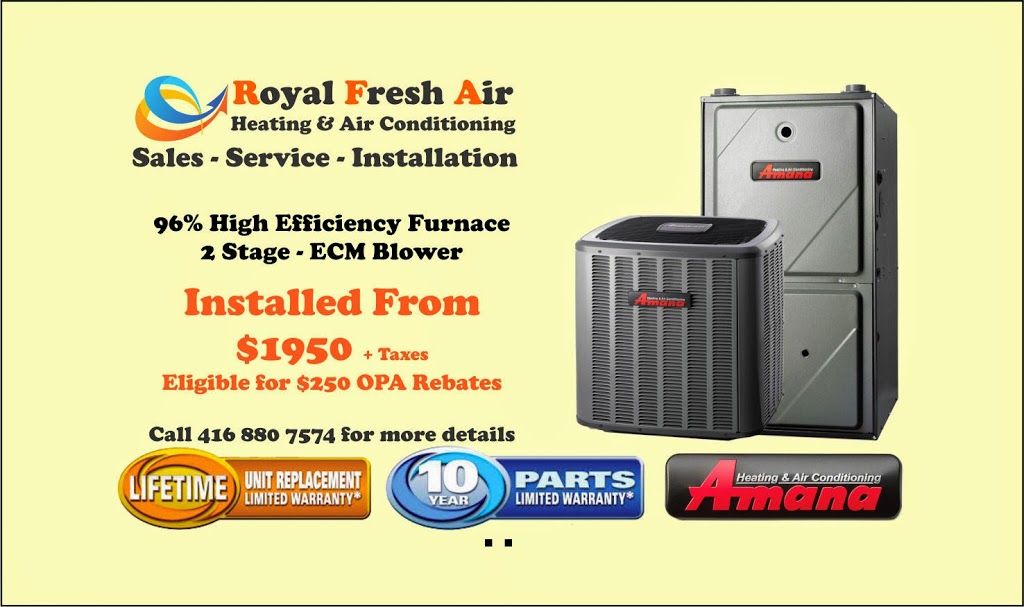 Royal Fresh Air Heating & Air Conditioning | 31 Merrylynn Dr, Richmond Hill, ON L4C 5B1, Canada | Phone: (289) 577-1818