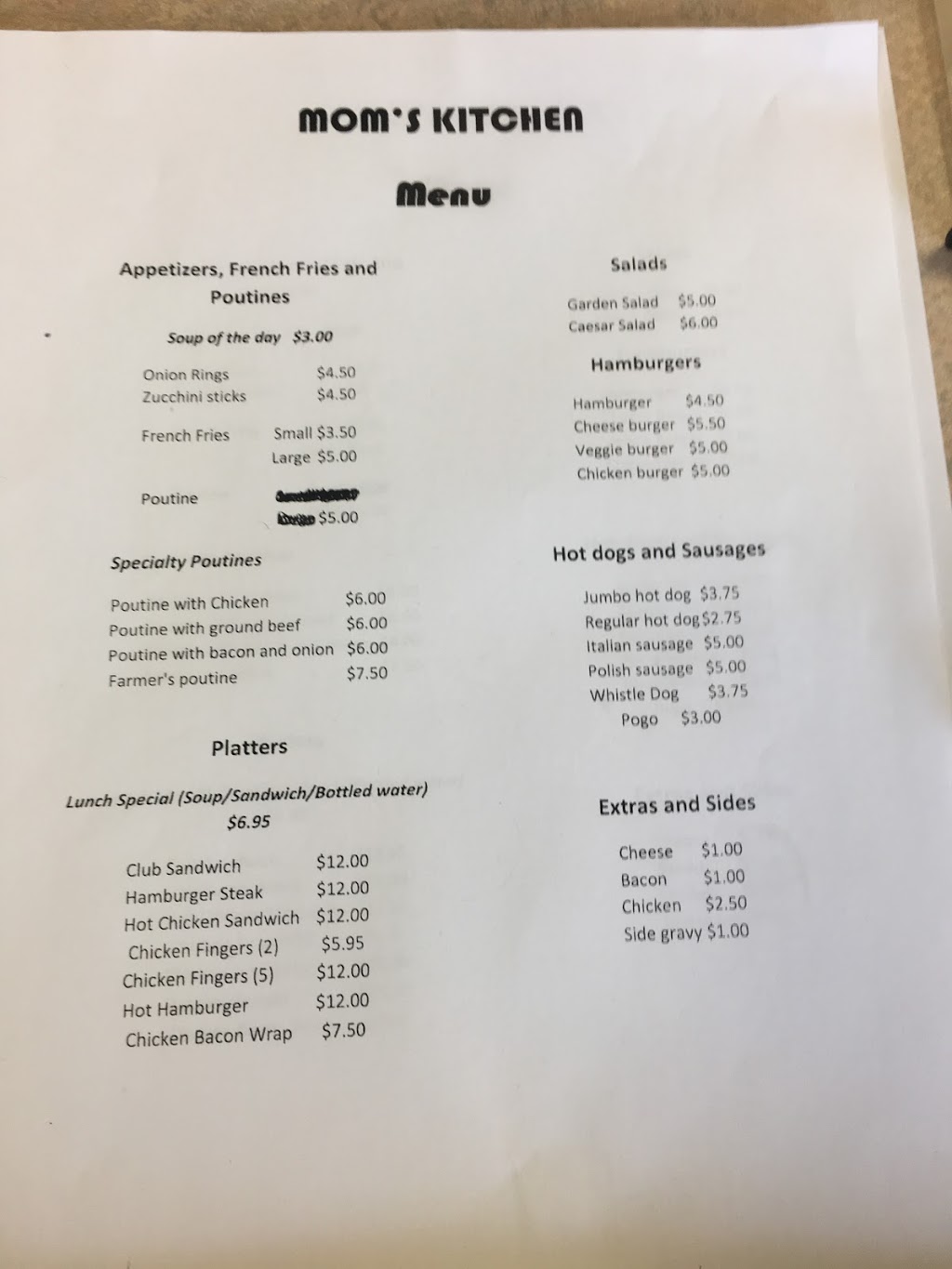 Moms Kitchen | 1718 Landry St, Clarence Creek, ON K0A 1N0, Canada | Phone: (613) 488-0004