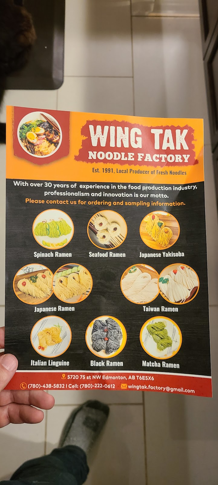 Wing Tak Food Products 5720 75 Street NW, Edmonton, AB T6E 5X6, Canada