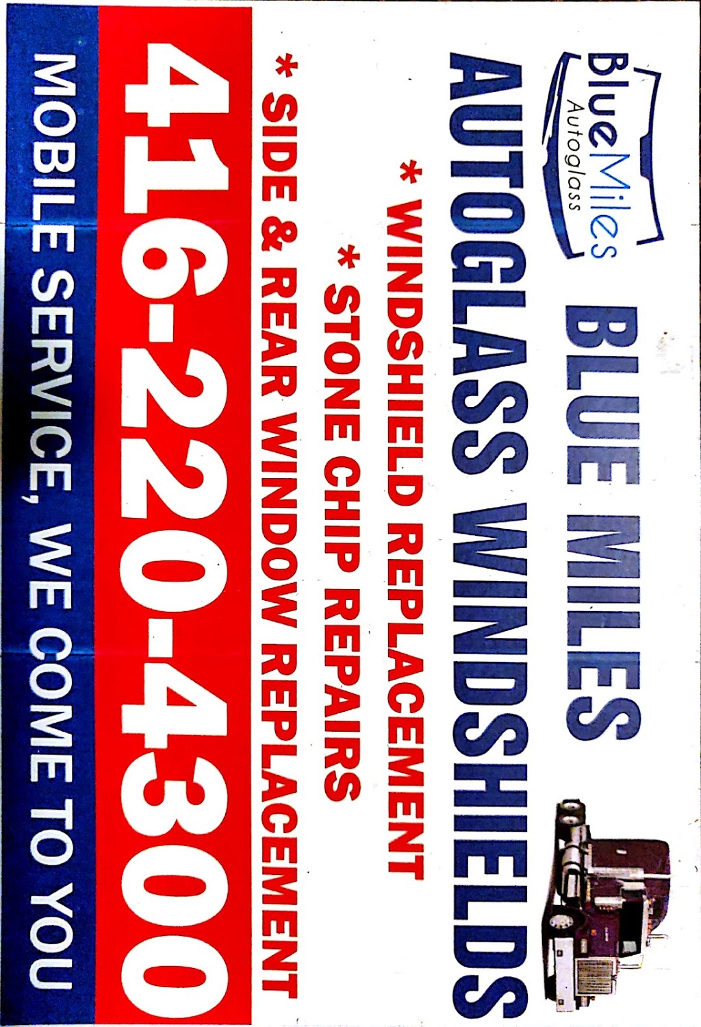 Blue miles Autoglass Inc | 7284 Cambrett Dr, Mississauga, ON L4T 2R5, Canada | Phone: (416) 220-4300