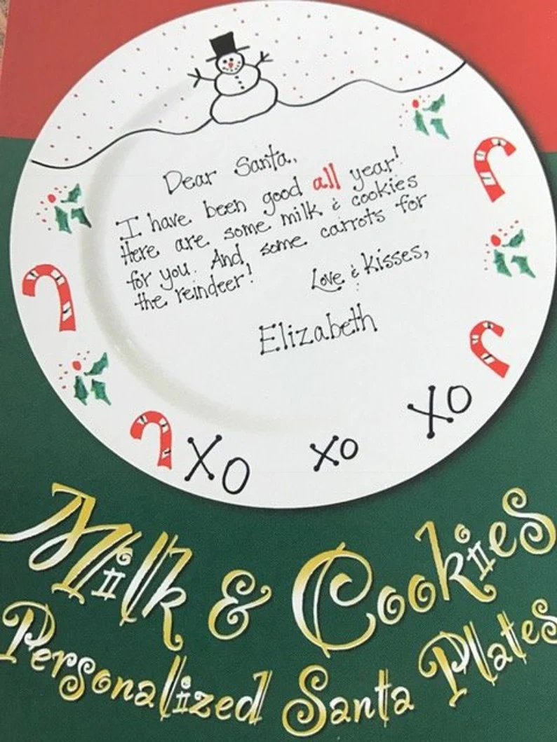 Milk & Cookies Santa Plates | 5136 11th Line, Cookstown, ON L0L 1L0, Canada | Phone: (705) 440-6755