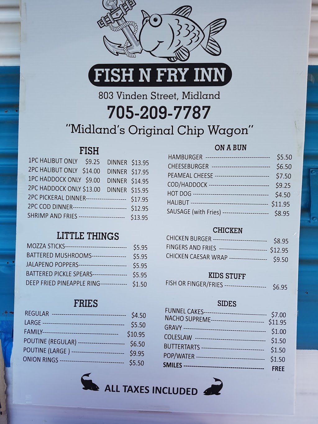 Fish N Fry Inn | 803 Vindin St, Midland, ON L4R 4L9, Canada | Phone: (705) 209-7787