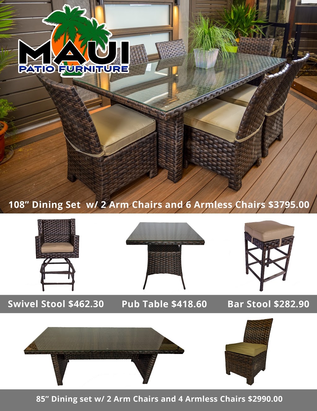MAUI Patio Furniture Store | 454 S Service Rd W, Oakville, ON L6L 5B8, Canada | Phone: (905) 337-7707