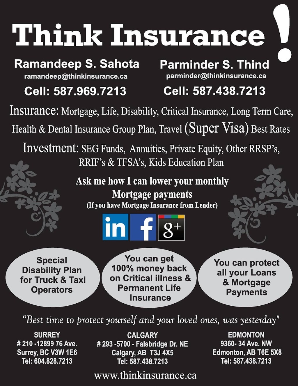 Super Visa Insurance - RAMANDEEP SAHOTA- THINK INSURANCE | 293 18, 5700 Falconridge Dr NE, Calgary, AB T3J 4X5, Canada | Phone: (587) 969-7213