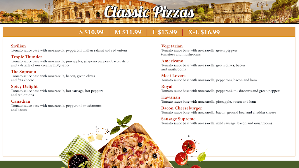 Pizza Roma | 825 Weber St E, Kitchener, ON N2H 1H5, Canada | Phone: (519) 744-4242