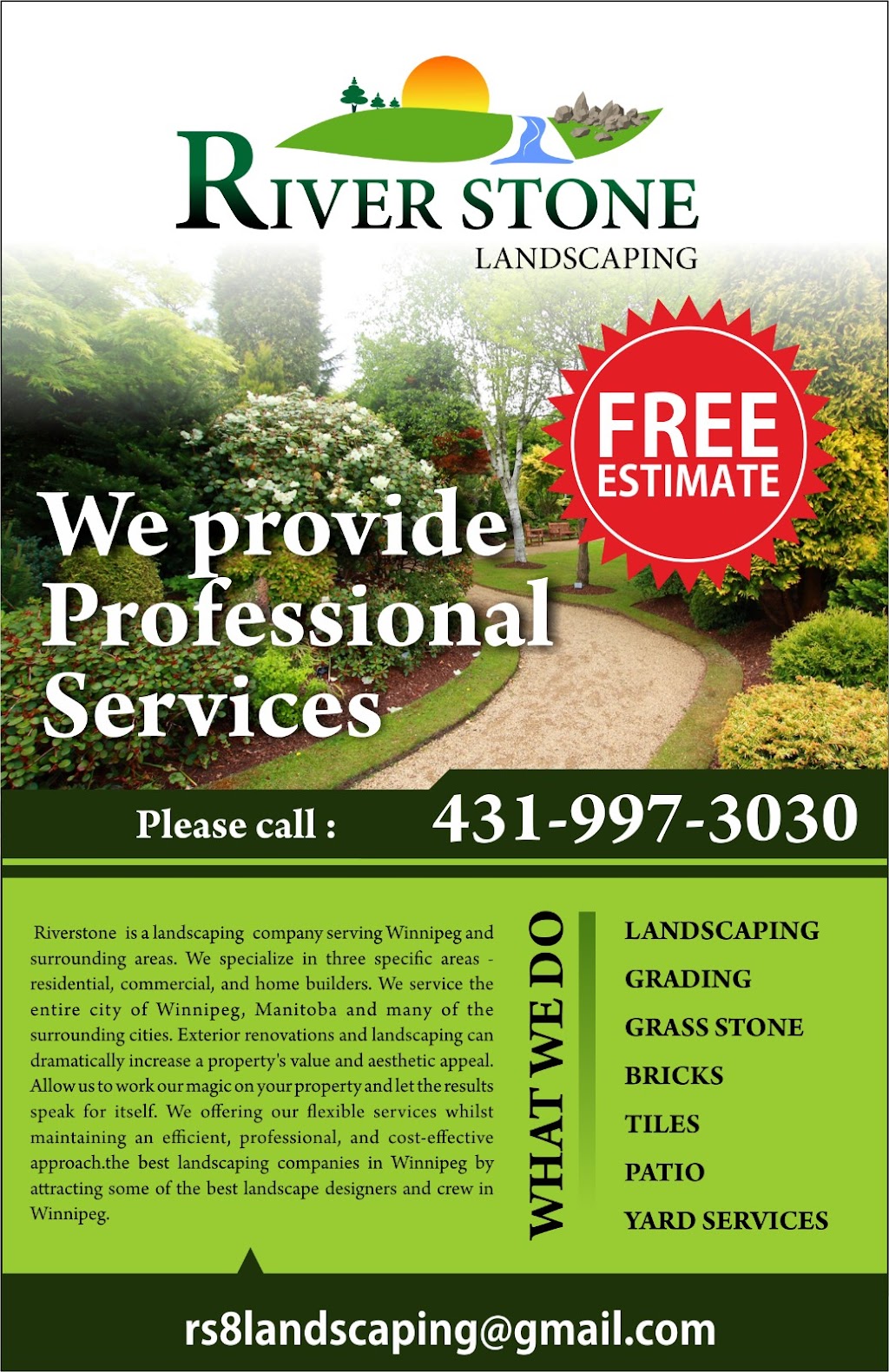 RIVERSTONE LANDSCAPING INC. | 695 Osborne St, Winnipeg, MB R3L 2B8, Canada | Phone: (204) 963-3100