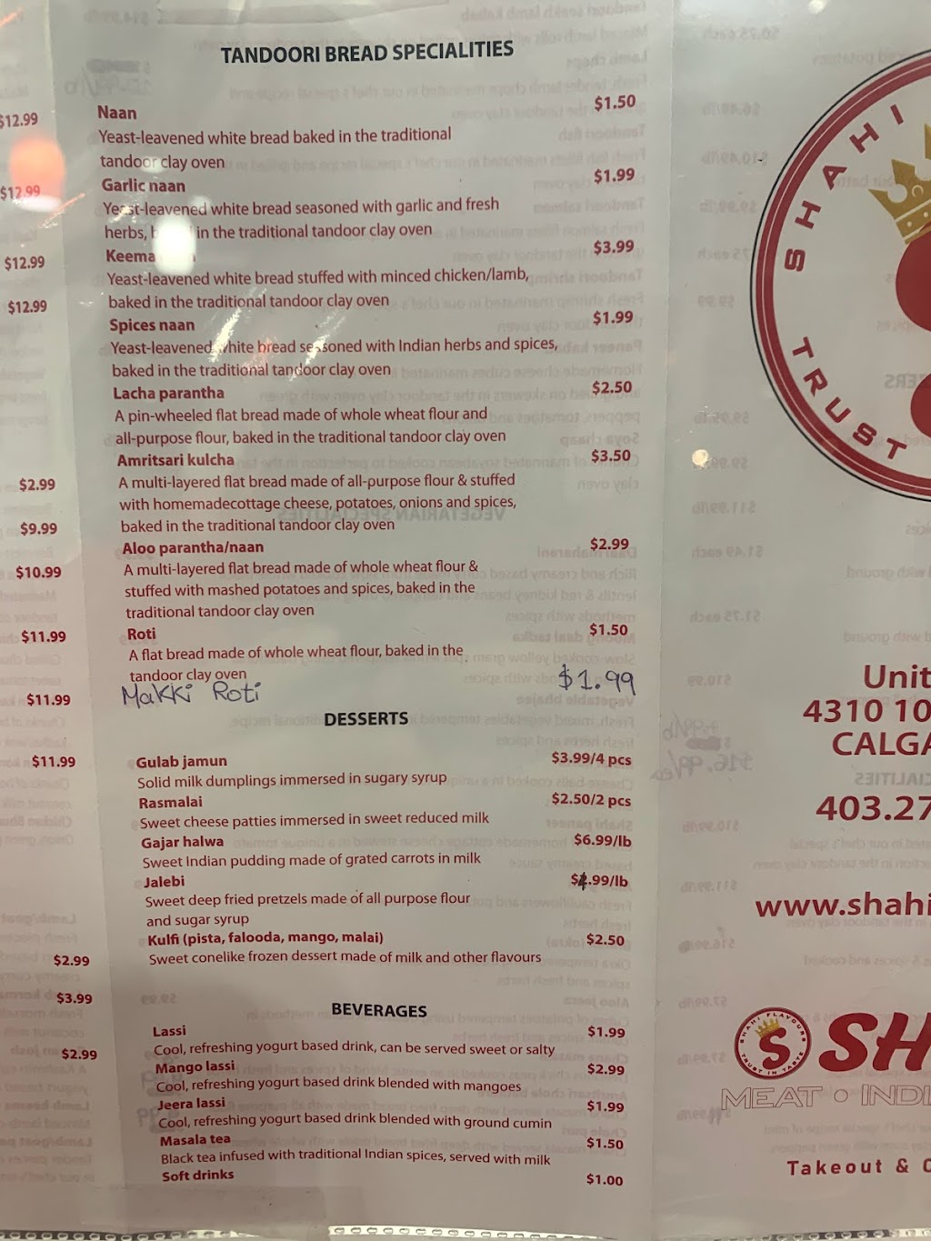 Shahi Flavours Meat & Indian Food | Unit 4130, 4310, Cityscape Landing, 104 Ave NE, Calgary, AB T3N 1W4, Canada | Phone: (403) 274-2600